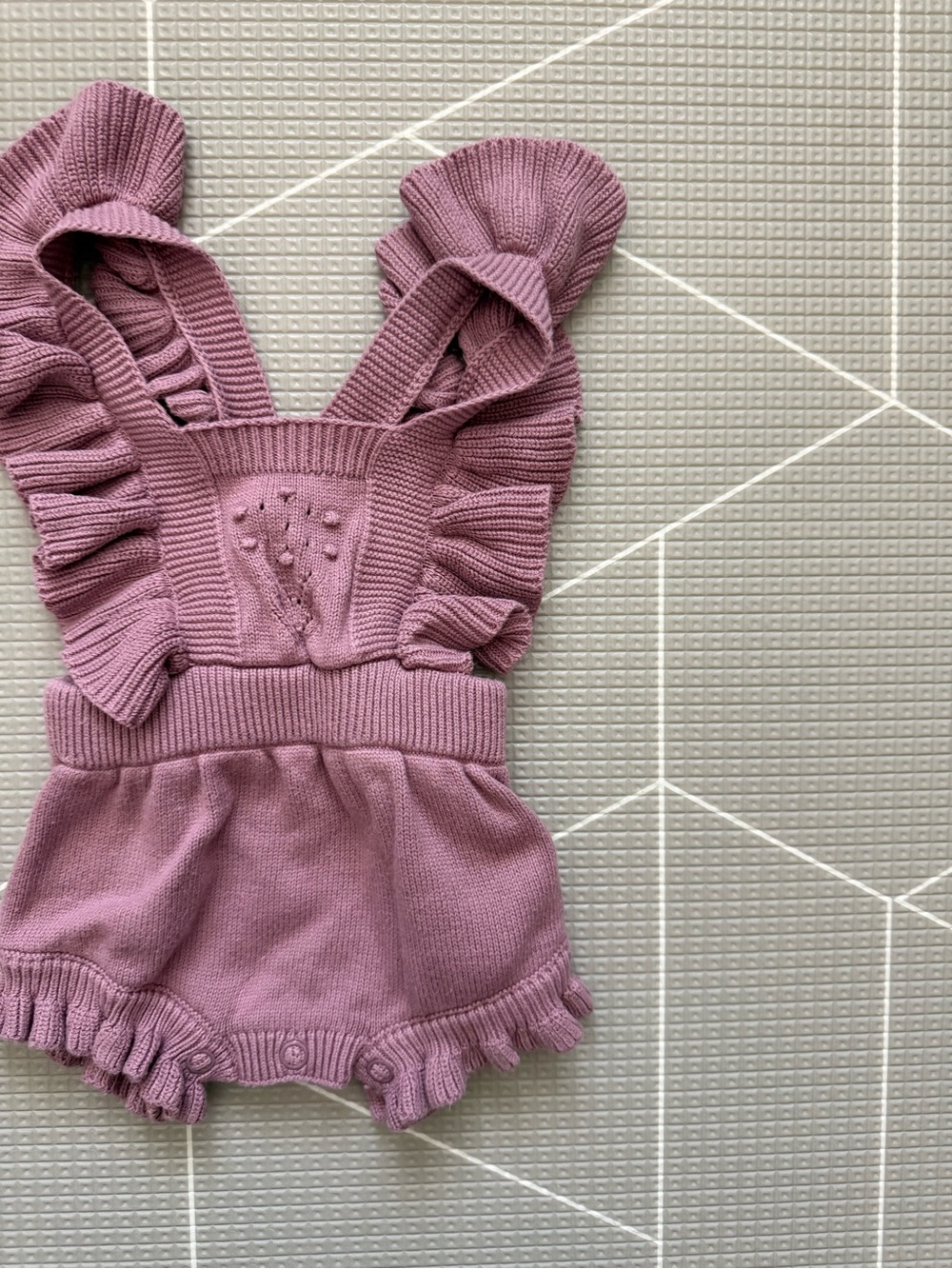 Cat & Jack|Baby girl Knit Ruffled sleeveless Romper in muted lilac,boho•••NB